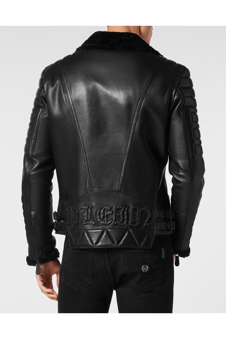 Leather Biker Gothic Plein Men, Alternate, color, black