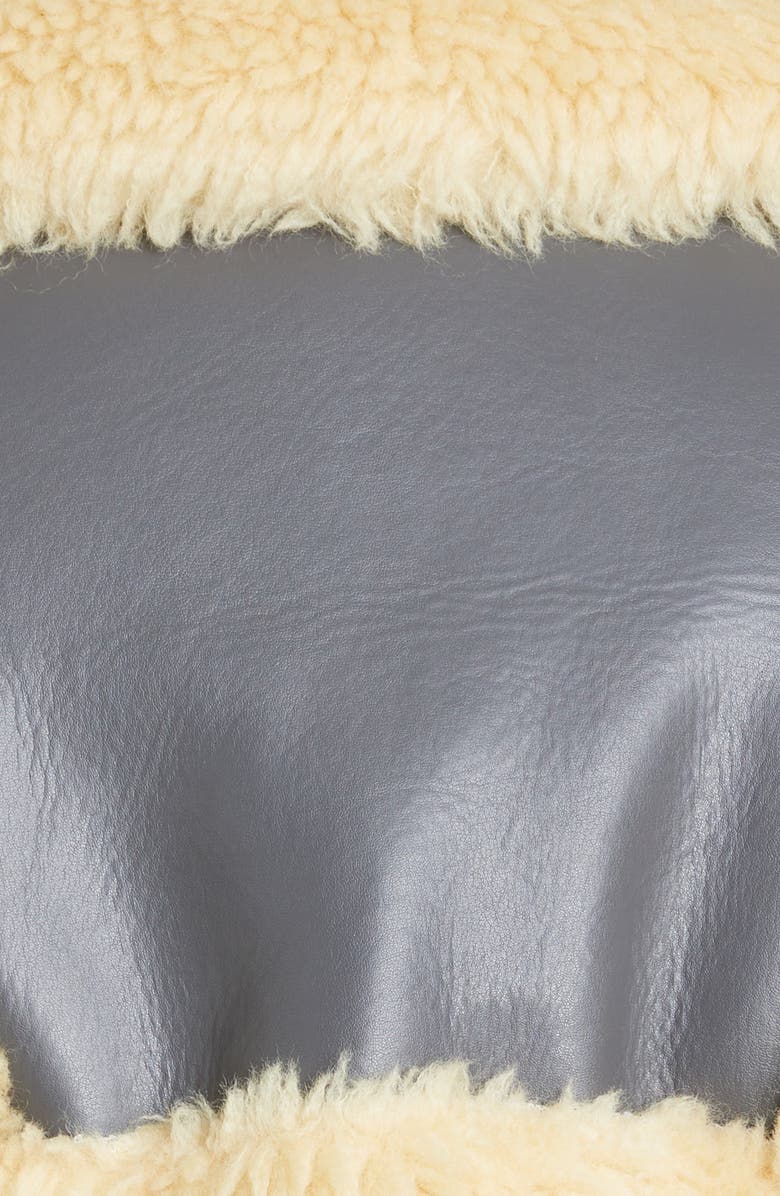 Sacai Double Breasted Faux Shearling Coat, Alternate, color, 