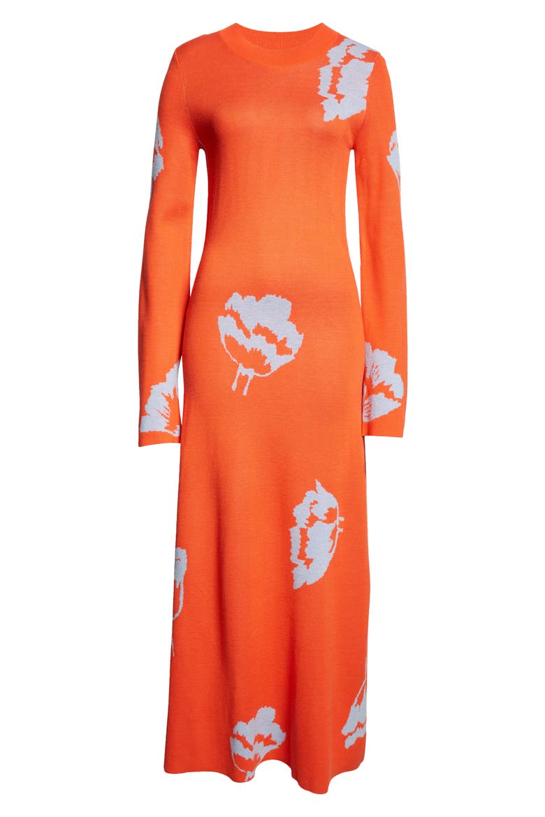Leikky Myski Long Sleeve Sweater Dress, Alternate, color, BRIGHT RED LIGHT BLUE
