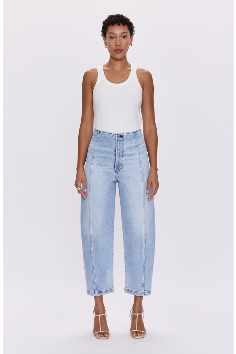 Blair Bandless High Waist Crop Barrel Jeans, Alternate, color, PRISTINE