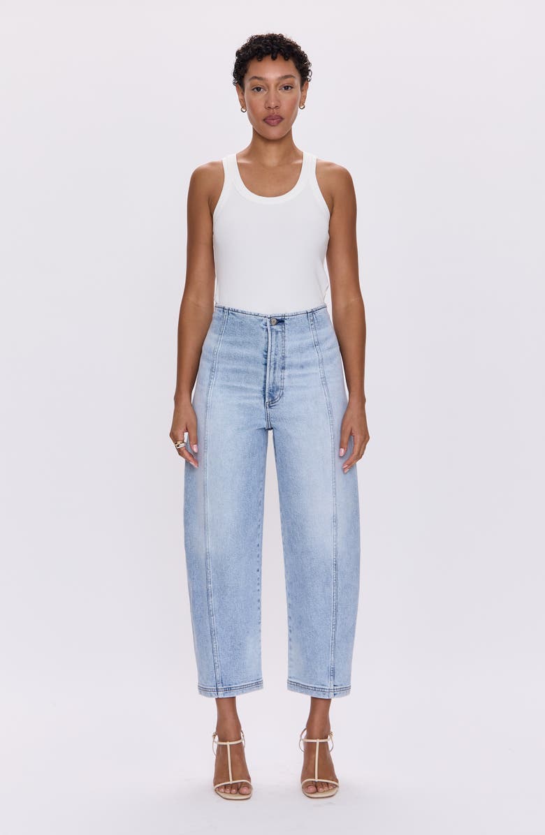 Pistola Blair Bandless High Waist Crop Barrel Jeans, Alternate, color, Pristine