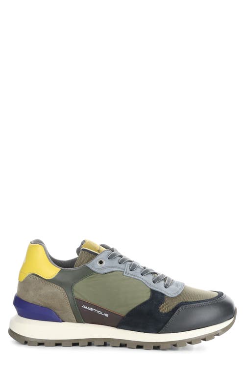 Ambitious 11539c Low Top Sneaker In Navy/khaki Suede/textile