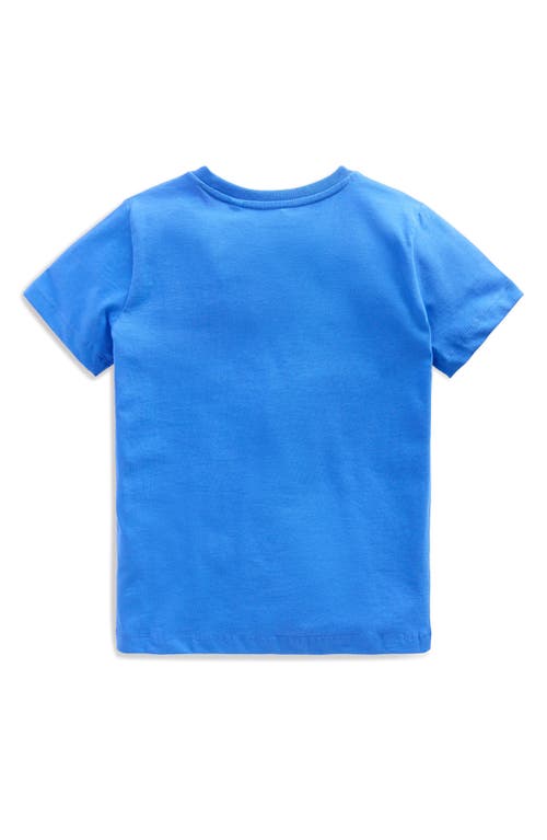Shop Mini Boden Kids' Farm Alphabet Cotton Graphic T-shirt In Peacock Plume Blue Farm
