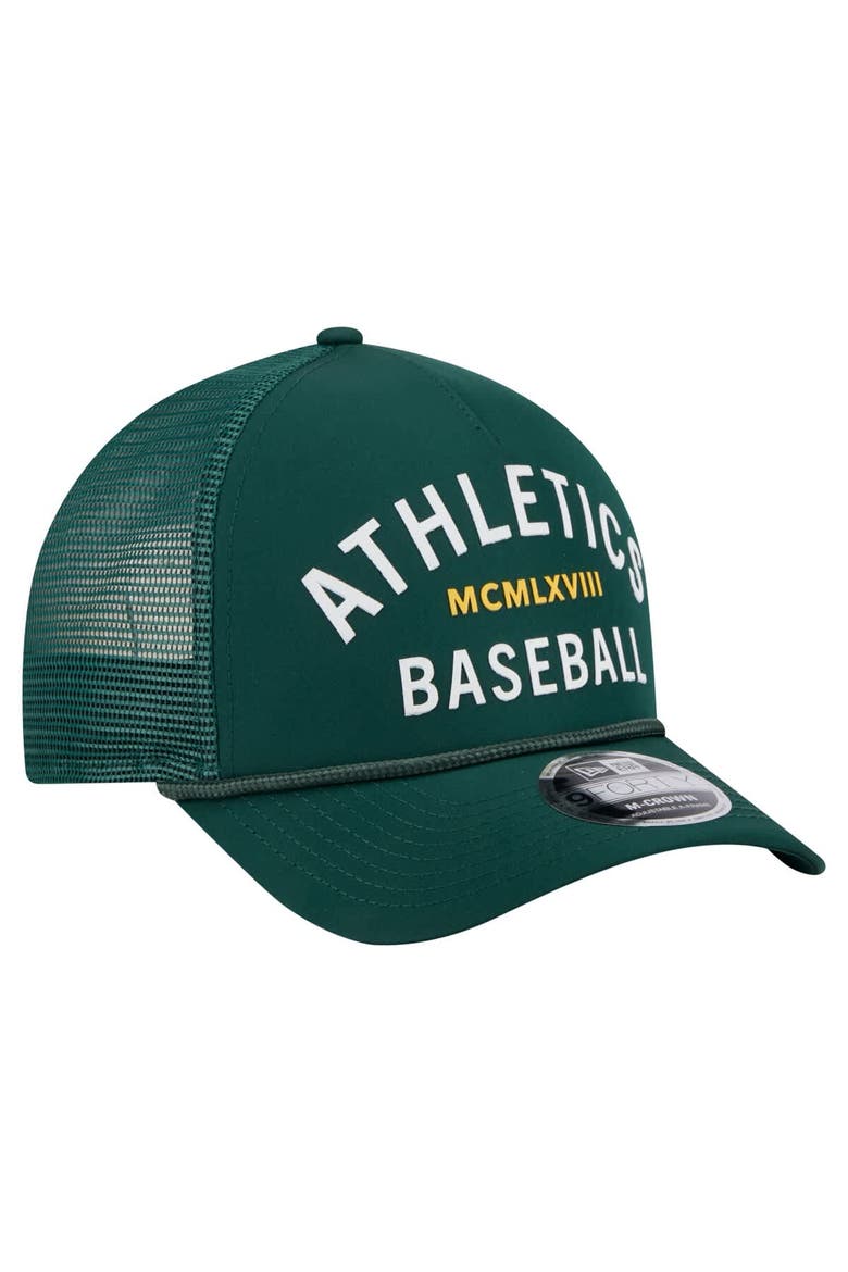 Men's New Era  Green Athletics Minimalist 9FORTY A-Frame Adjustable Hat, Alternate, color, Green