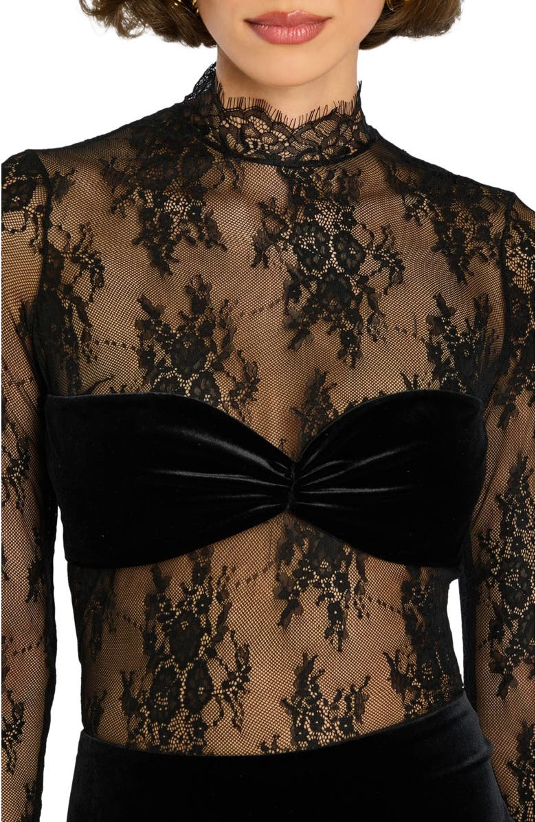 Retrofête Brigette Velvet Lace Dress, Alternate, color, 