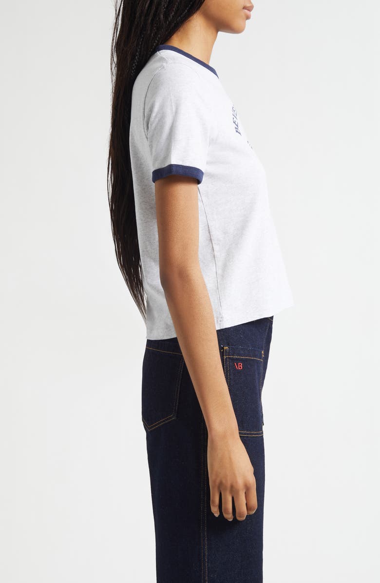 Sporty & Rich Riding Club Graphic Ringer T-Shirt, Alternate, color, Heather Gray/ Dark Navy