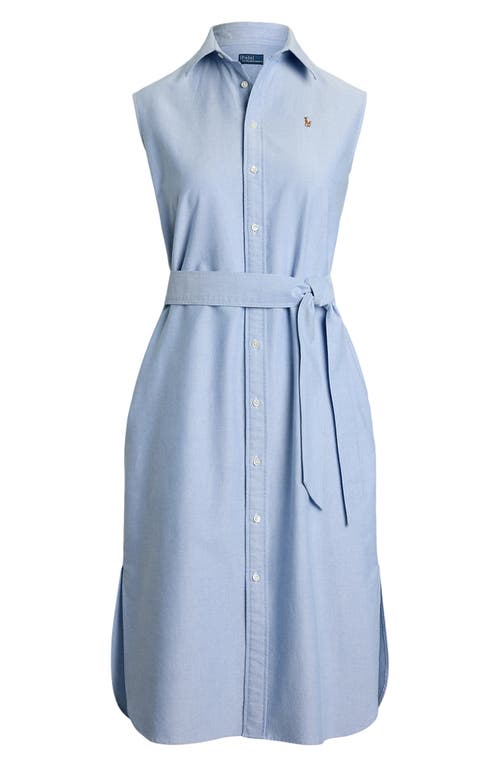 Polo Ralph Lauren Sleeveless Cotton Shirtdress In Blue