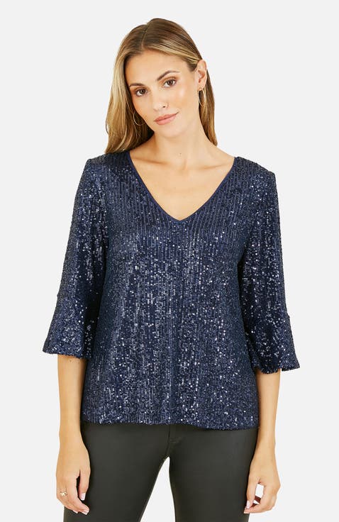 Sequin Relaxed Fit Top