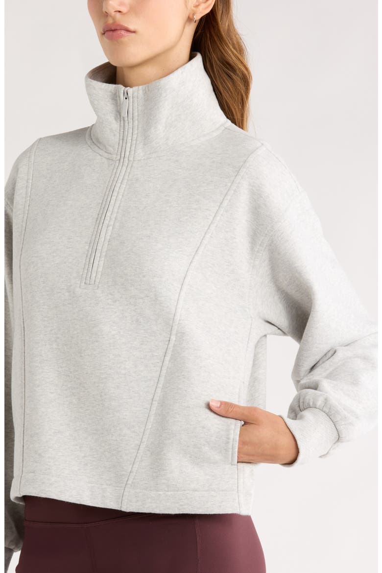 Ultracozy Fleece Half Zip Pullover, Alternate, color, GREY LIGHT HEATHER