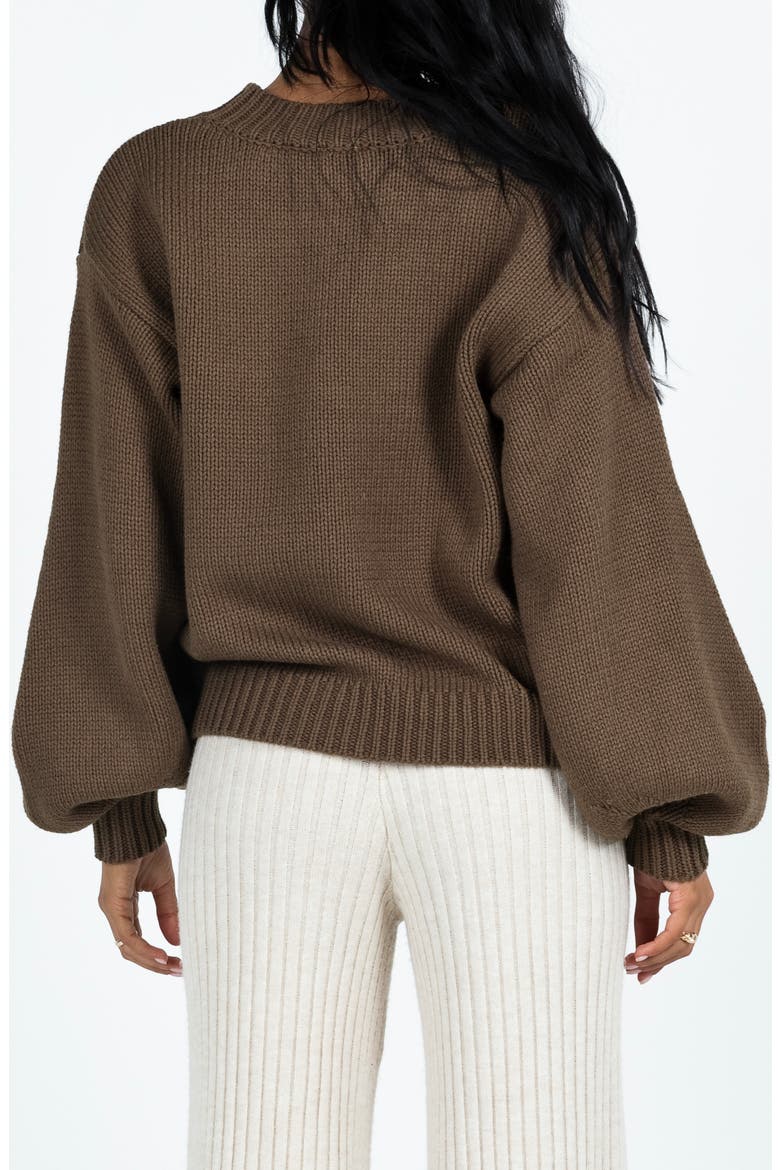 Harmony Balloon Sleeve Sweater, Alternate, color, BROWN