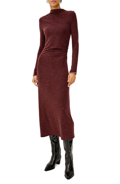 Margaret Mock Neck Jersey Midi Dress