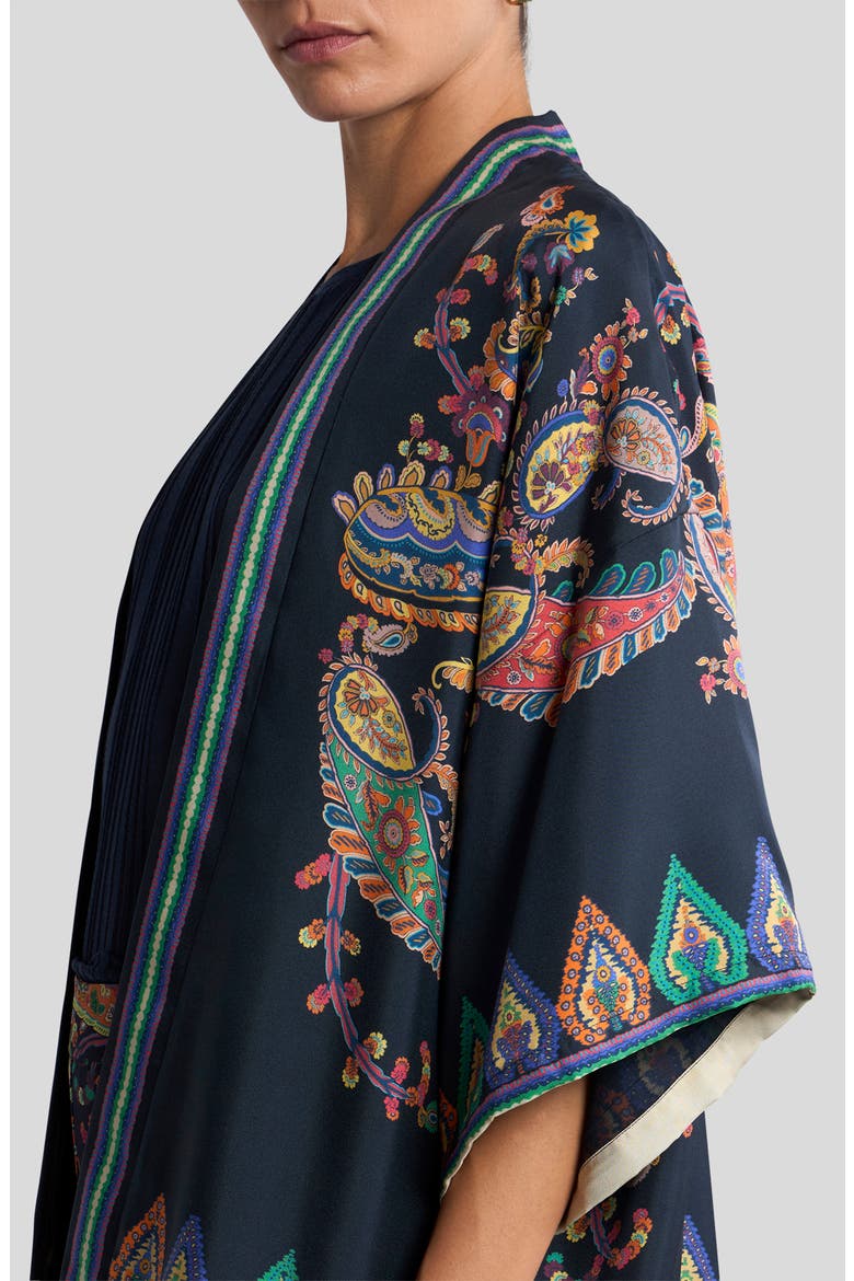Kesa Print Silk Twill Jacket, Alternate, color, PRINTED BLUE BASE