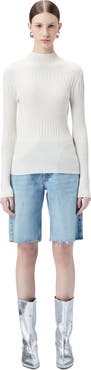 GOBI Mongolian Cashmere High-neck Ribbed Cotton Silk Cashmere Blend Sweater