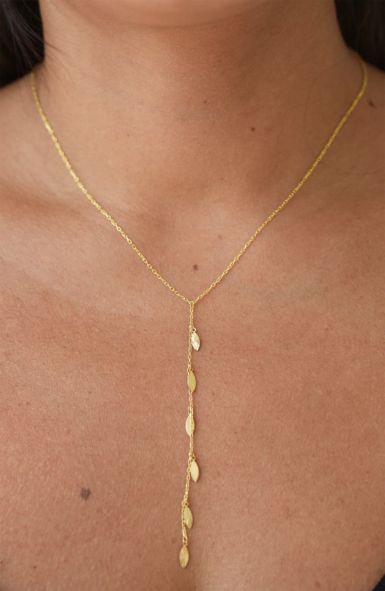 ARGENTO VIVO Diamond Cut Shaky Y-Necklace, Alternate, color, Gold