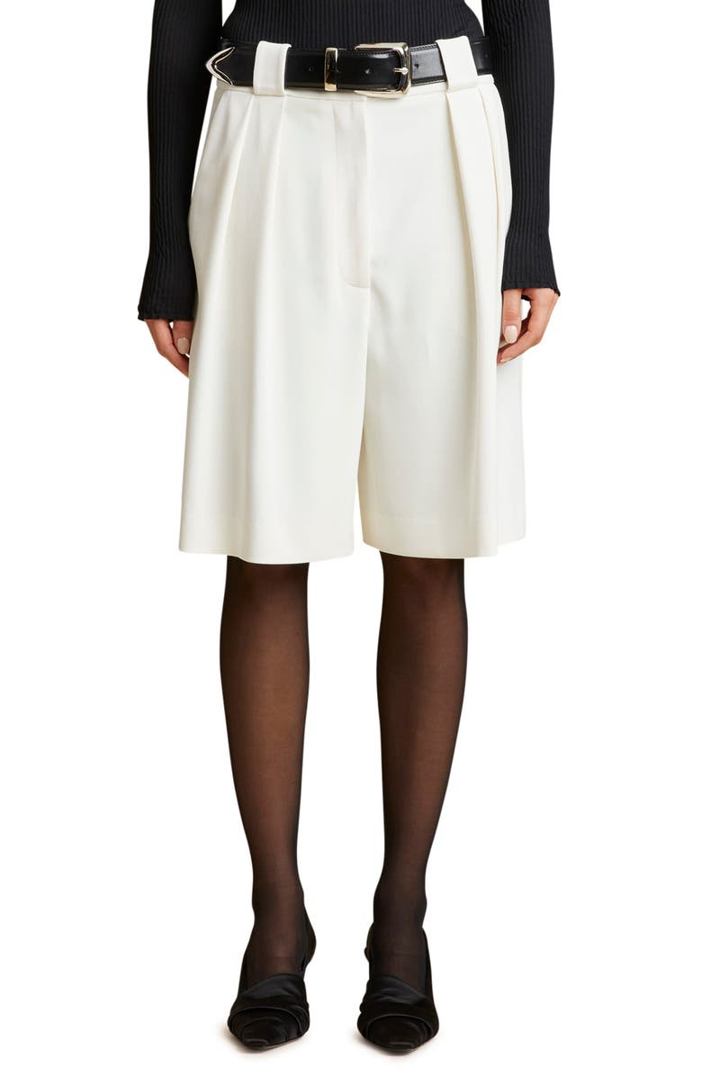 Khaite Rillo Pleated Bermuda Shorts, Main, color, 