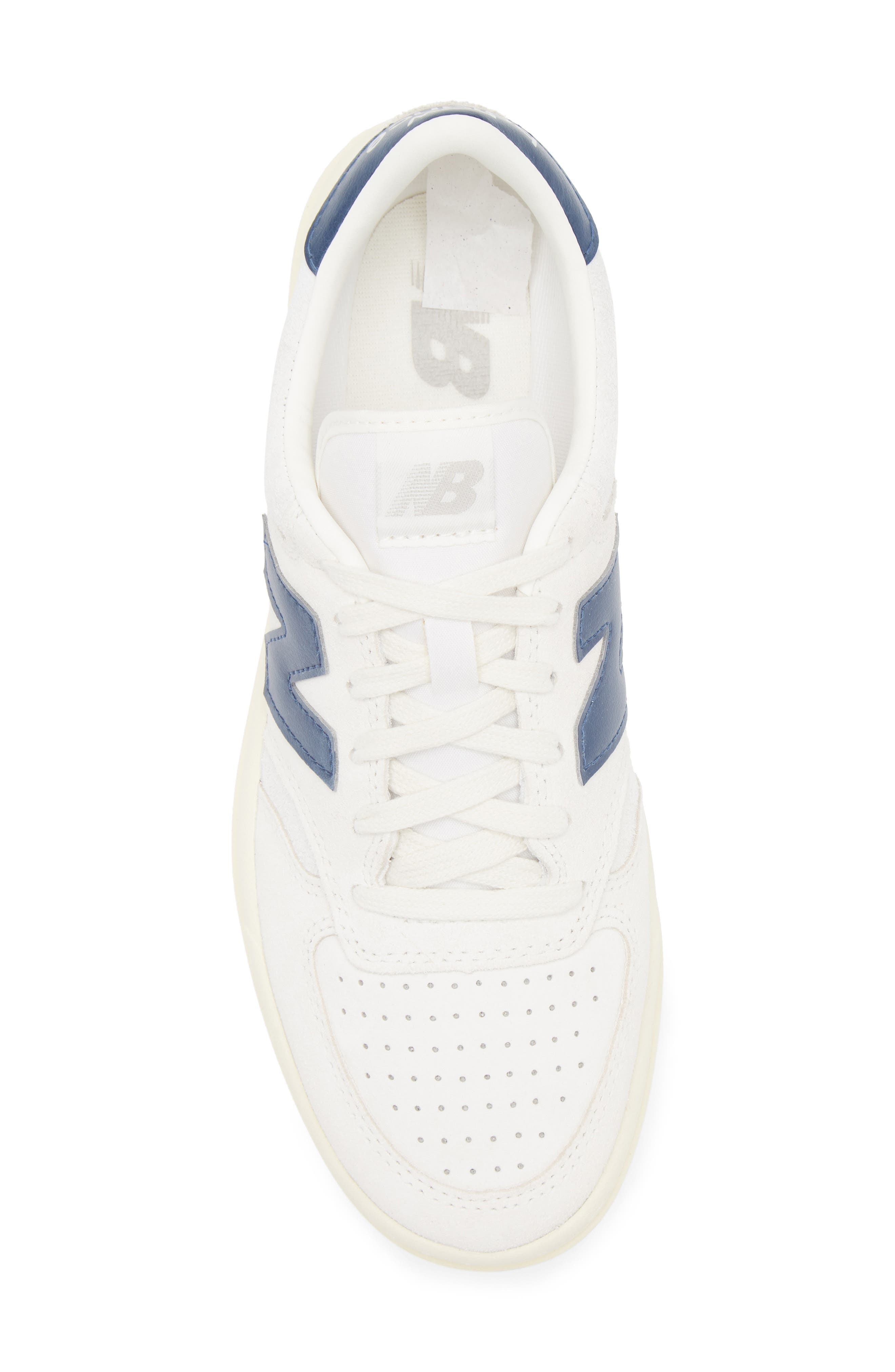 New Balance T500 Tennis Sneaker, Alternate, color, Sea Salt/ Nb Navy