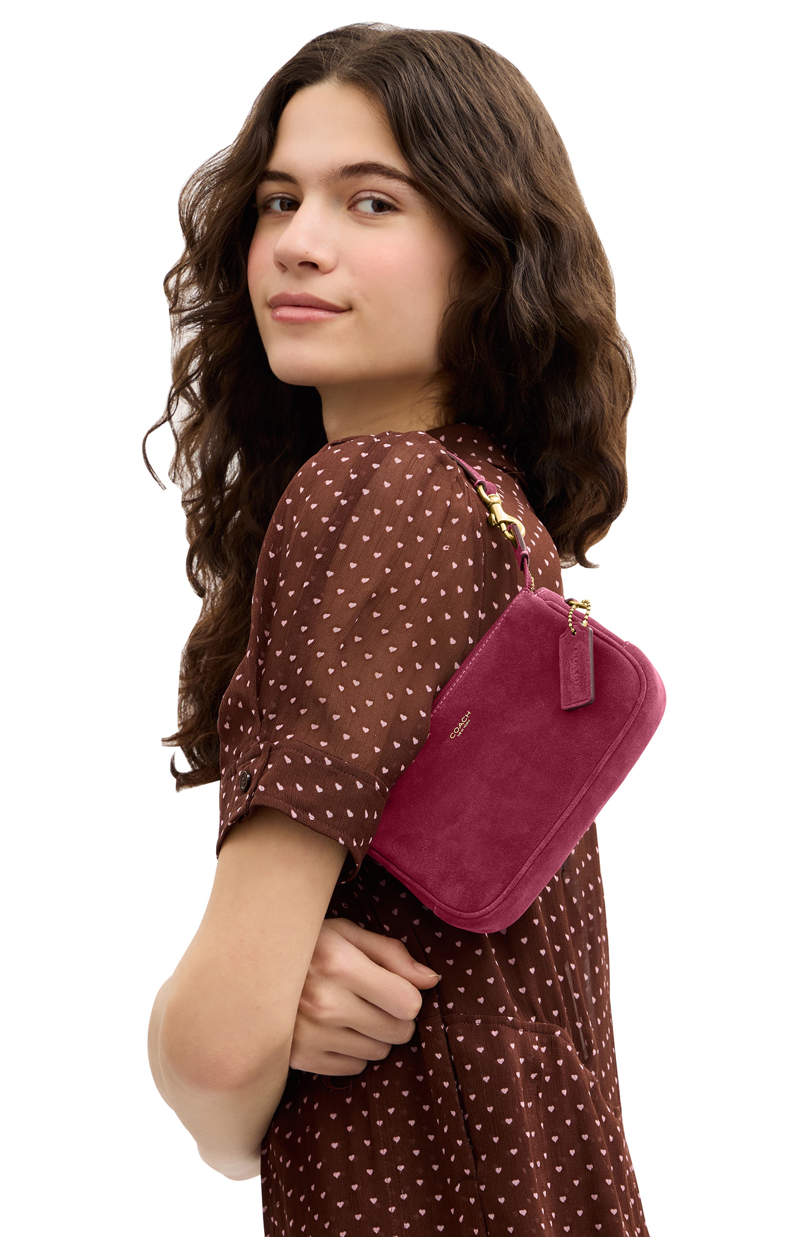 Plaza 18 Natural Grain Leather Shoulder Bag, Alternate, color, DARK FUCHSIA