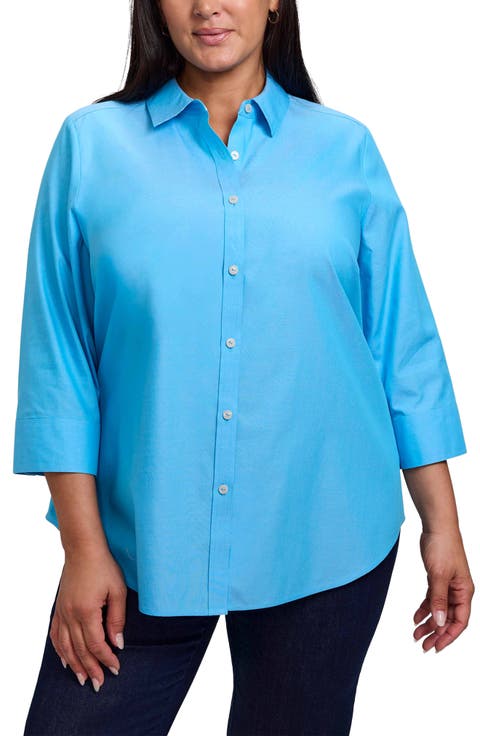 Margie Stripe Trim Cotton Shirt