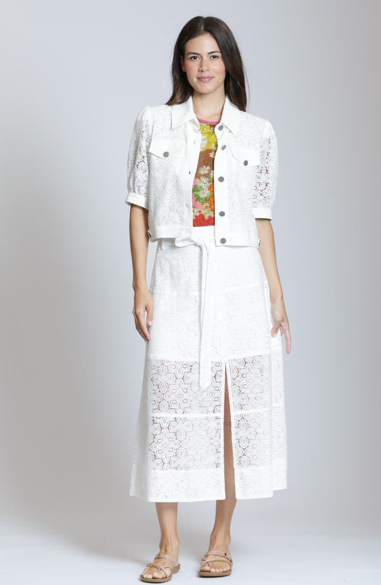 APNY Lace Midi Skirt, Alternate, color, White