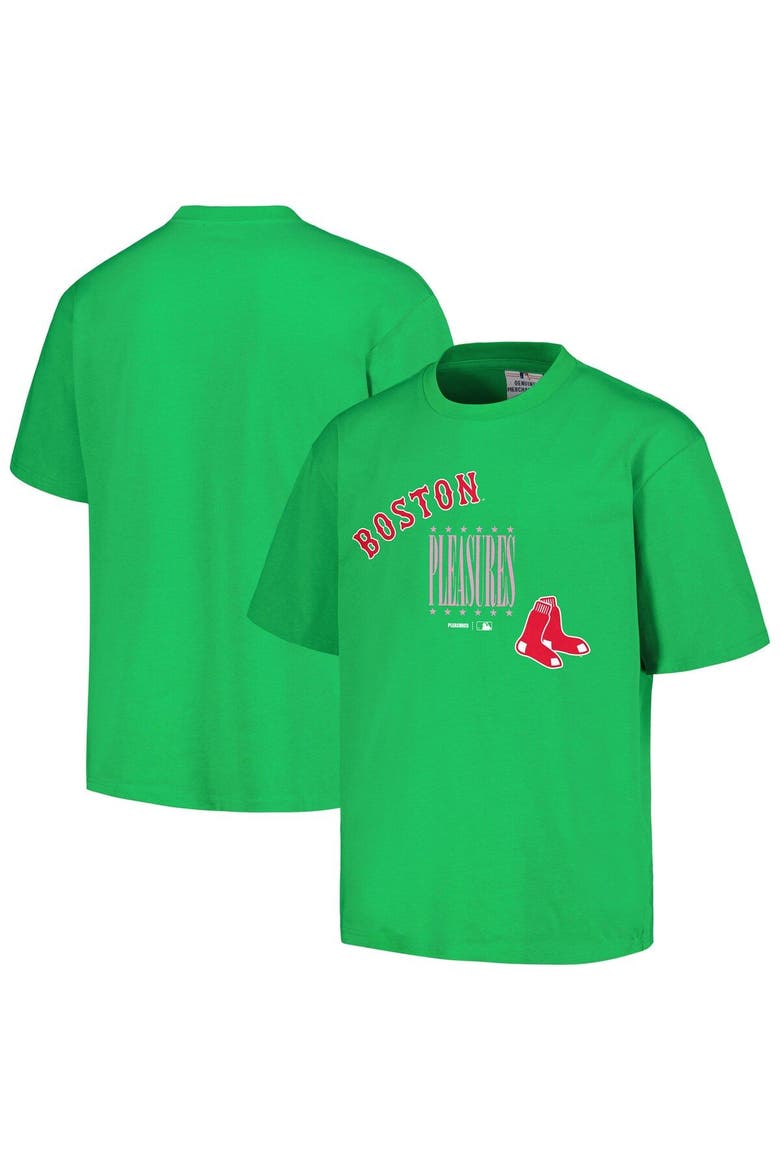 Men's PLEASURES  Green Boston Red Sox Repurpose T-Shirt, Main, color, Green