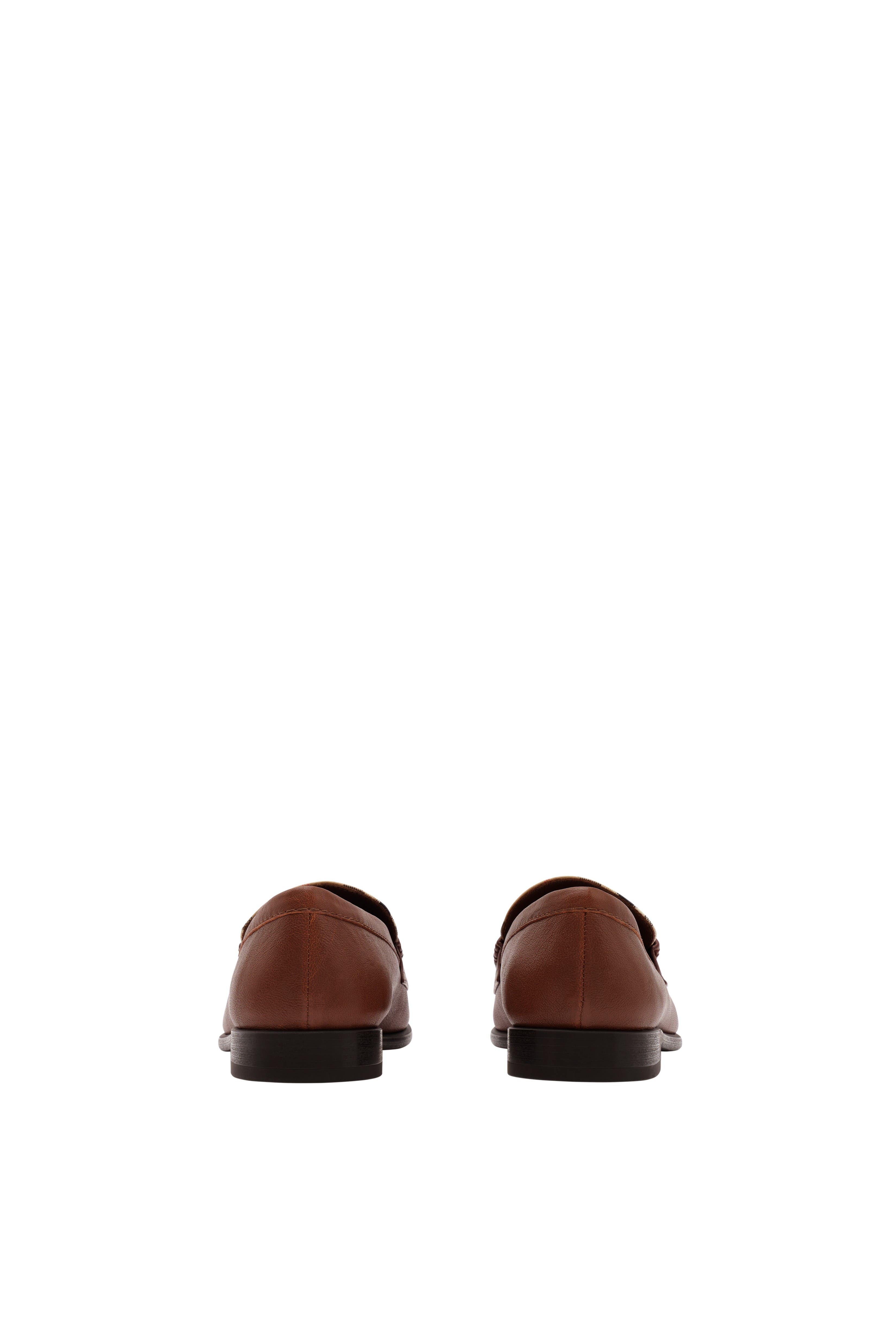 Check and Leather Opal Loafers, Alternate, color, Tobacco brown/archive beige