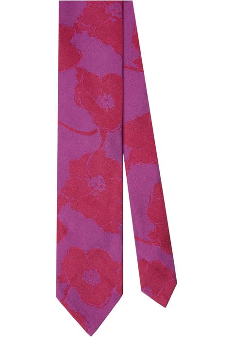 Duvall Large Floral Jacquard Unlined Necktie