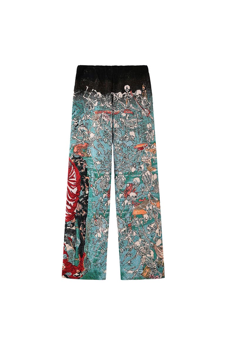 Jigoku Dayu Drawstrings Pants, Alternate, color, BLUE/ GREEN