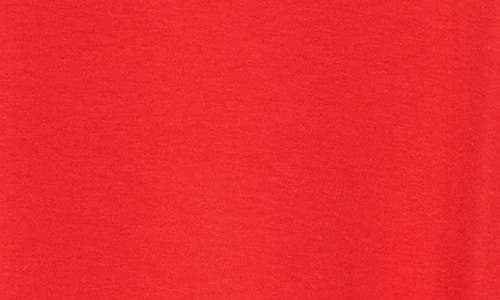 Patrizia Luca Ruched Puff Sleeve Mixed Media T-shirt In Red