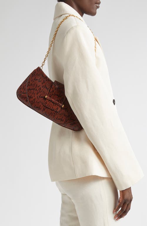 Jimmy Choo Bar Slim Snakeskin Embossed Leather Clutch