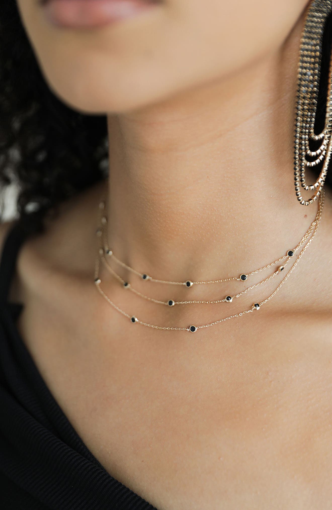 Женские аксессуары Ettika Crystal Station Layered Necklace — фото 2