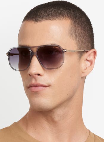 59mm Double Bridge Gradient Square Sunglasses