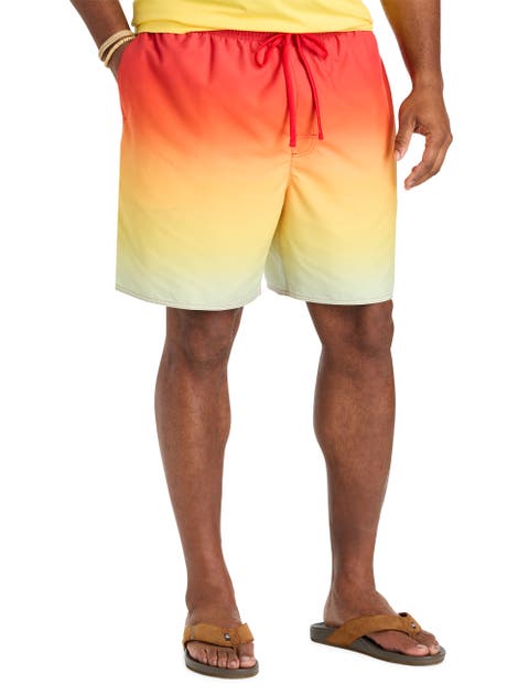 Big & Tall Ombré Printed Swim Trunks