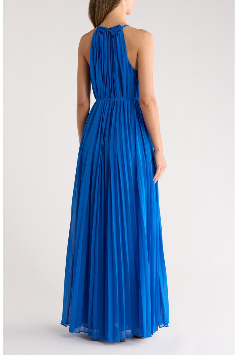 Helyos Pleated Maxi Halter Dress, Alternate, color, BLUE
