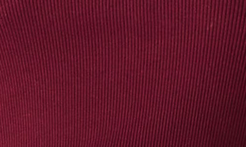 Steve Madden Berlina Half Zip Mixed Media Dress In Burgundy