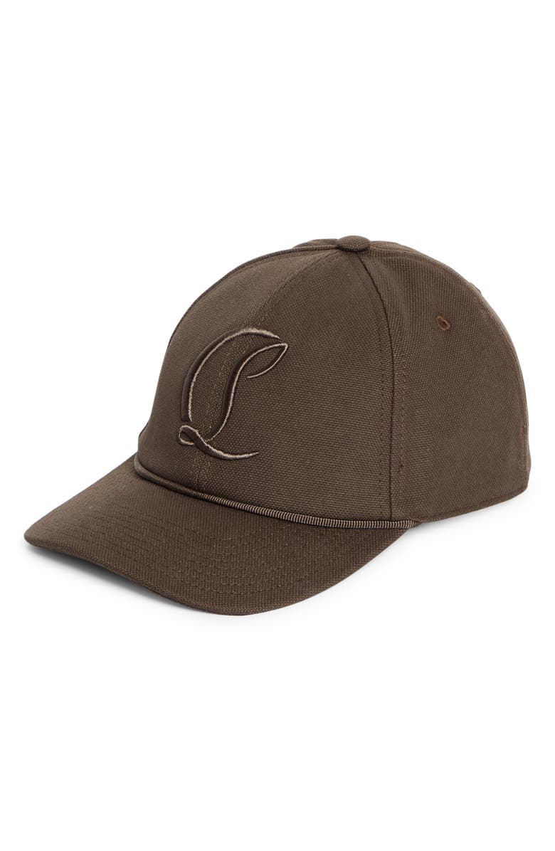 Christian Louboutin Mooncrest Adjustable Canvas Baseball Cap, Main, color, Silex