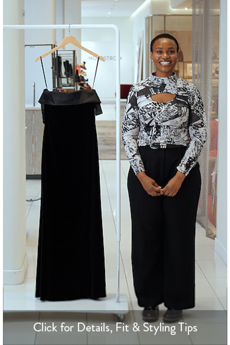 Back Bow Strapless Velvet Gown video