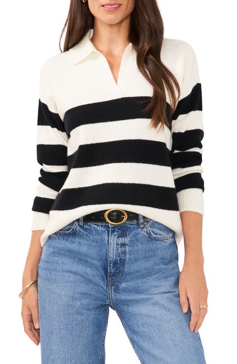 Stripe Polo Sweater