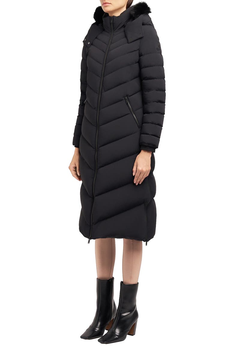 Cooper Lake Water Repellent 800 Fill Power Down Puffer Coat with Removable Genuine Shearling Trim, Alternate, color, BLACK/ BLACK