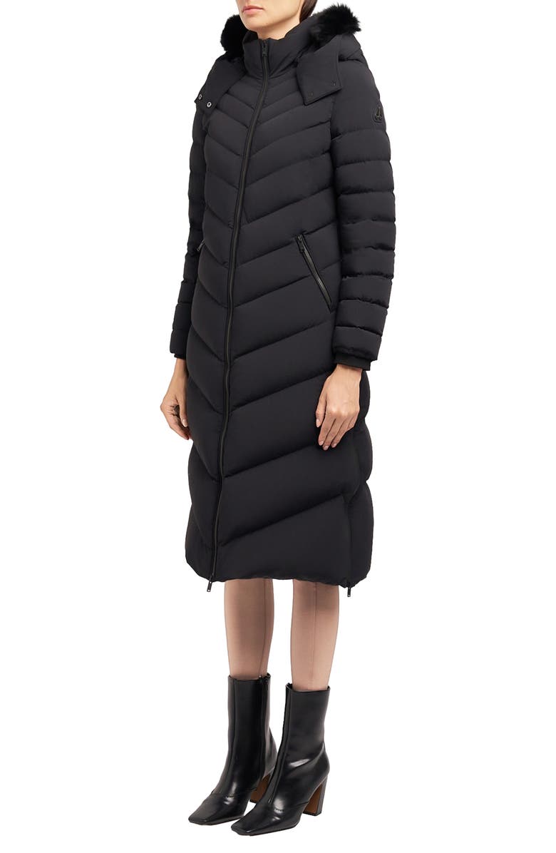 Moose Knuckles Cooper Lake Water Repellent 800 Fill Power Down Puffer Coat with Removable Genuine Shearling Trim, Alternate, color, Black/ Black