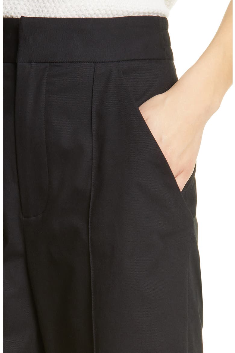 Piedra Pintuck Stretch Twill Wide Leg Ankle Pants, Alternate, color, BLACK