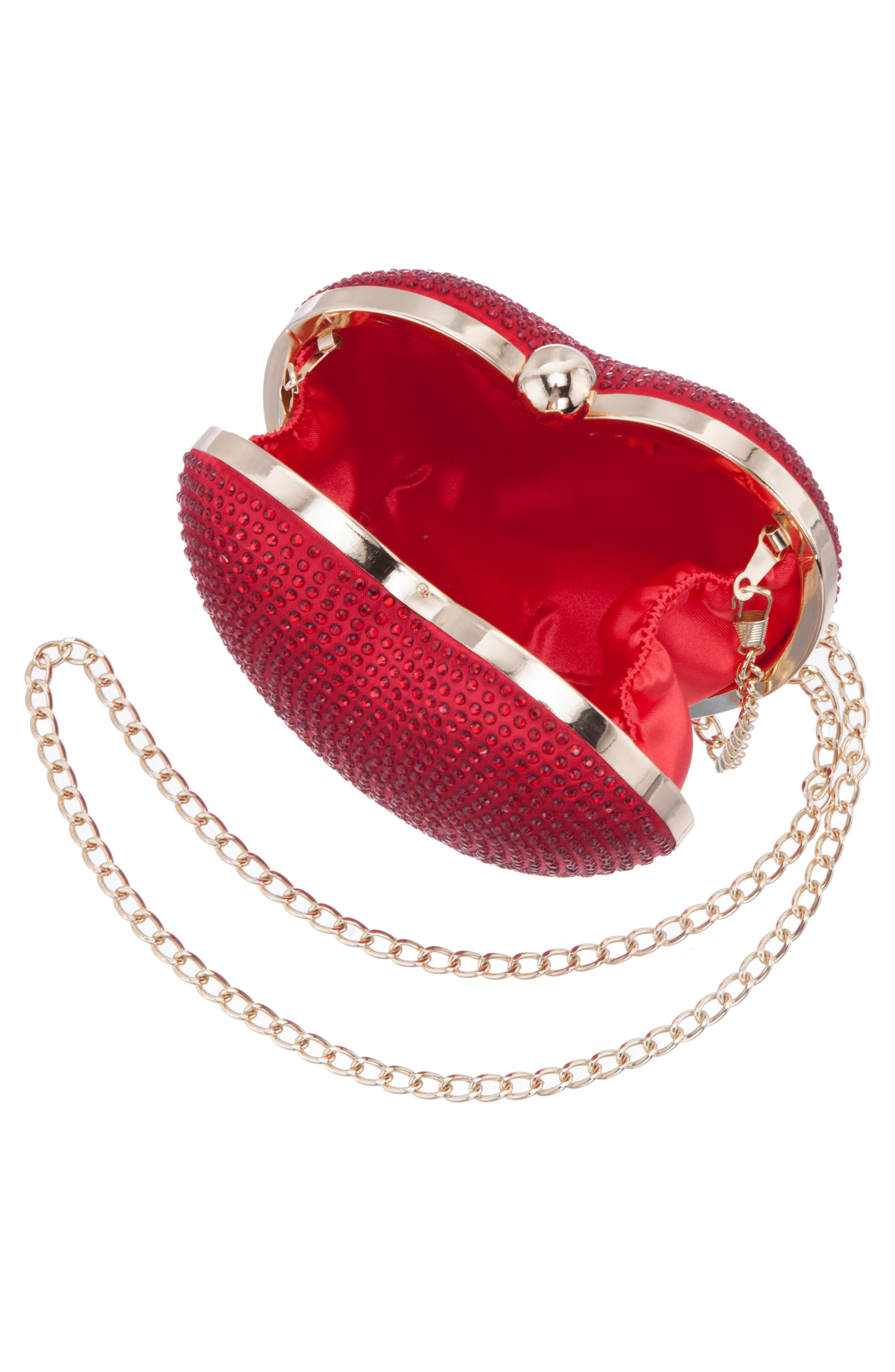 Nina Crystal Embellished Minaudière, Alternate, color, Red Rouge