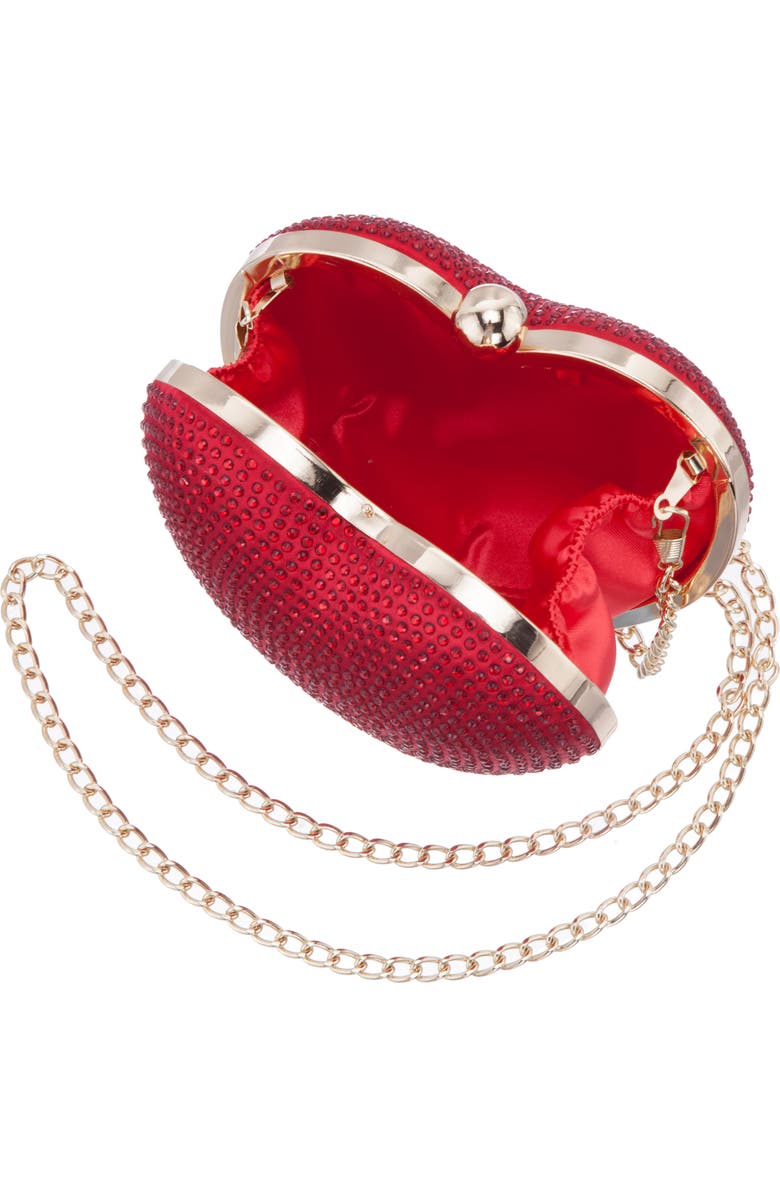 Nina Crystal Embellished Minaudière, Alternate, color, Red Rouge