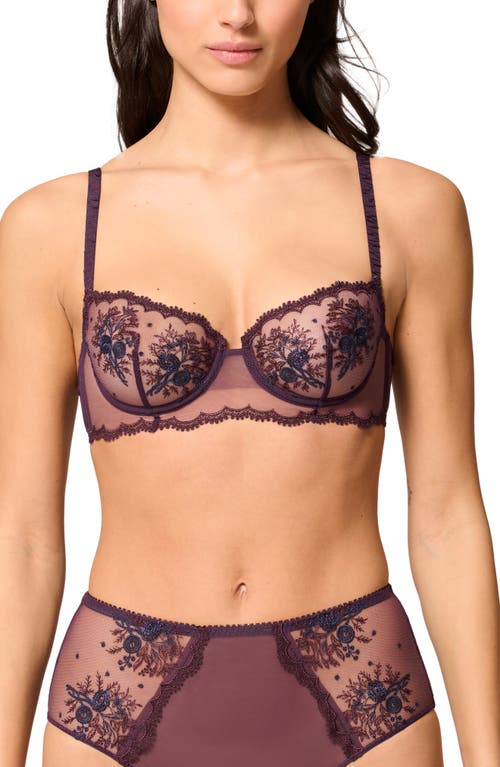 Simone Perele Intrigue Sheer Underwire Demi Bra In Brown