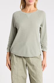 DKNY Slub Waffle High-Low T-Shirt