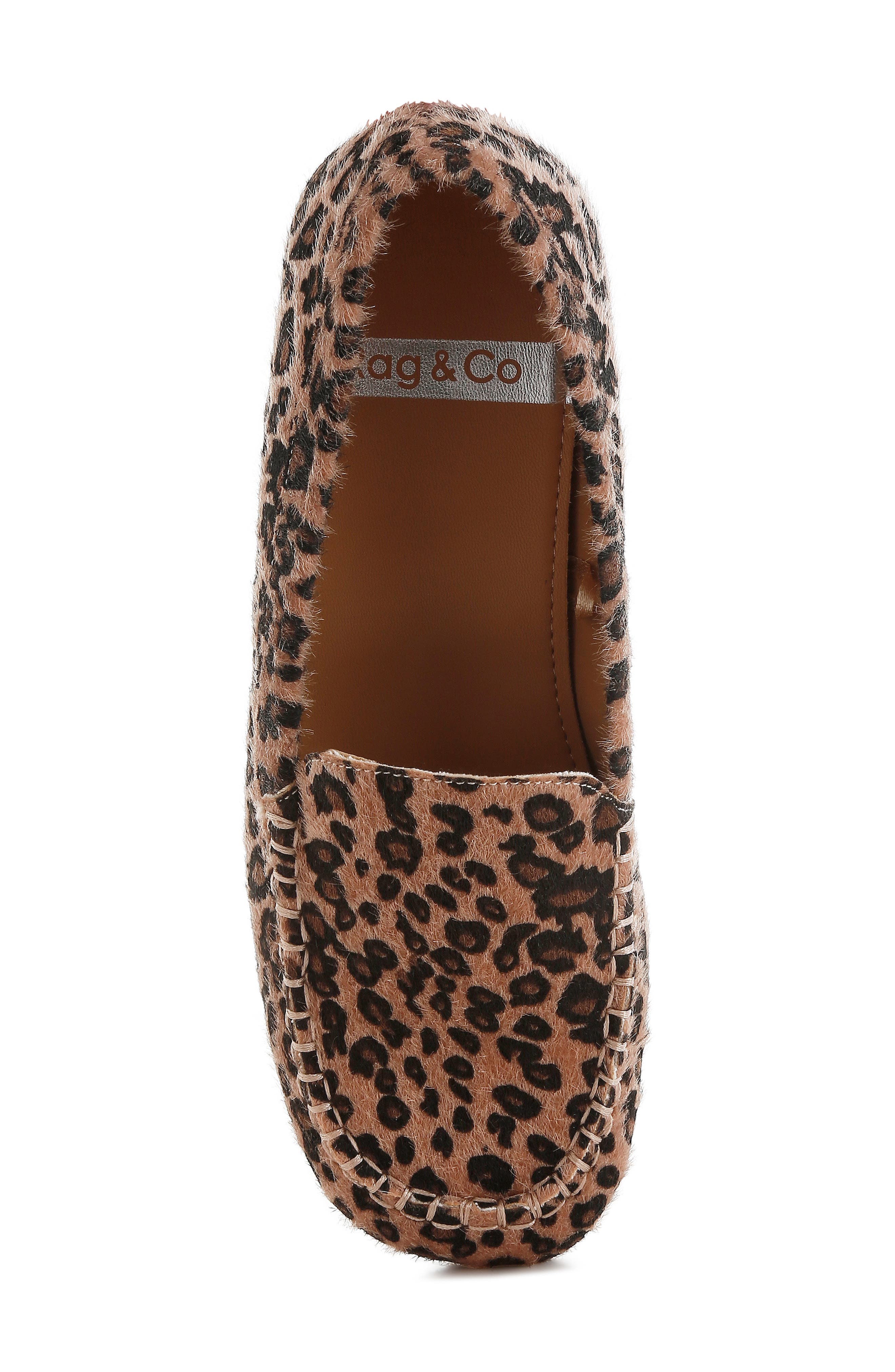 Rag & Co Faux Fur Leopard Print Loafer, Alternate, color, Leopard