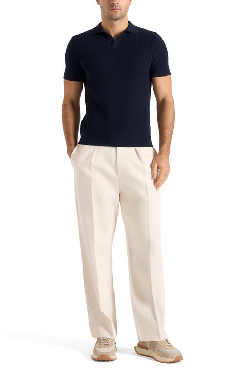 Rowen Textured Knit Revere Polo Shirt