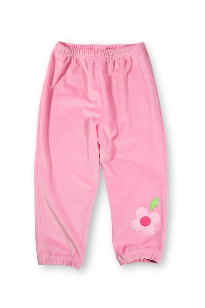 Velour Jogger Pants With Flower, Main, color, Pink