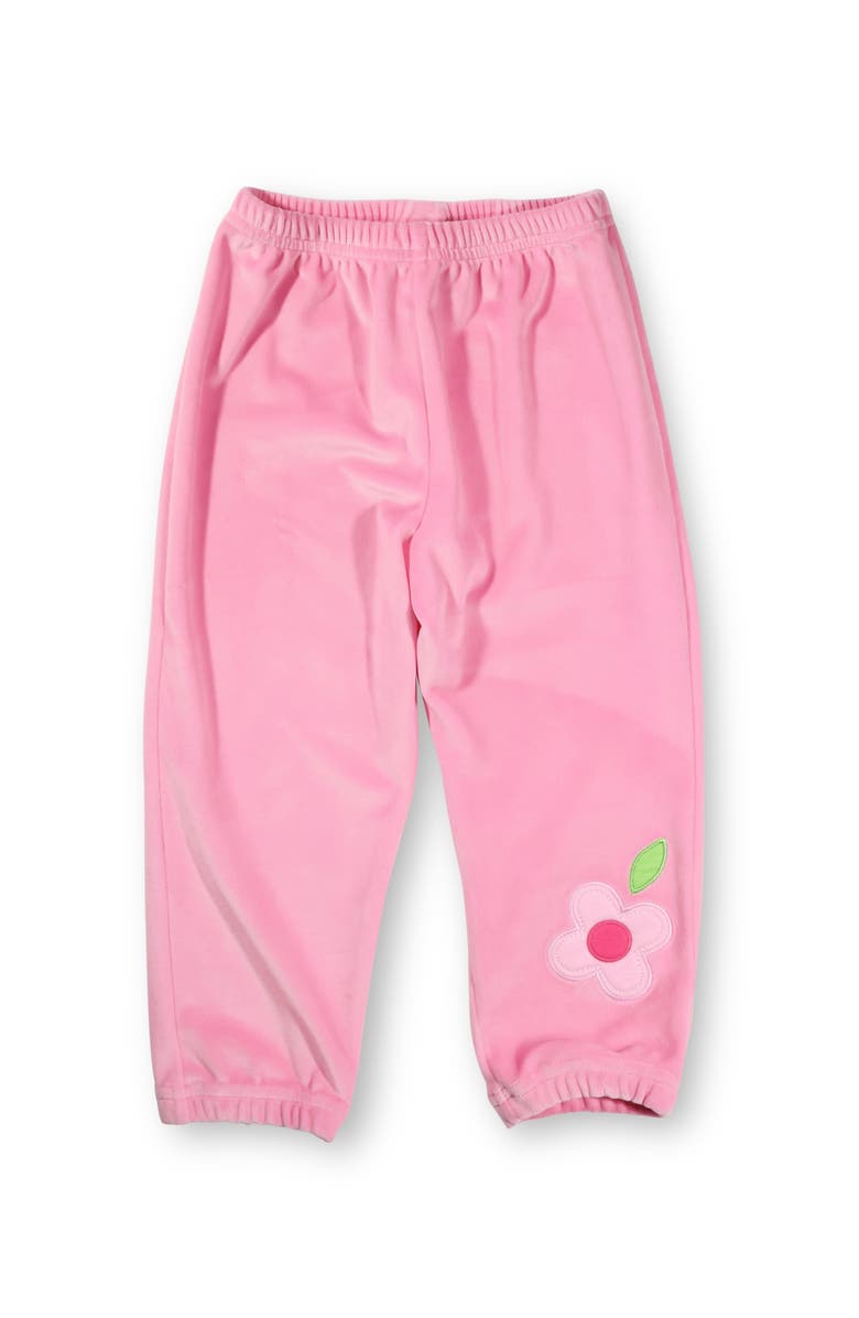 Florence Eiseman Velour Jogger Pants With Flower, Main, color, Pink