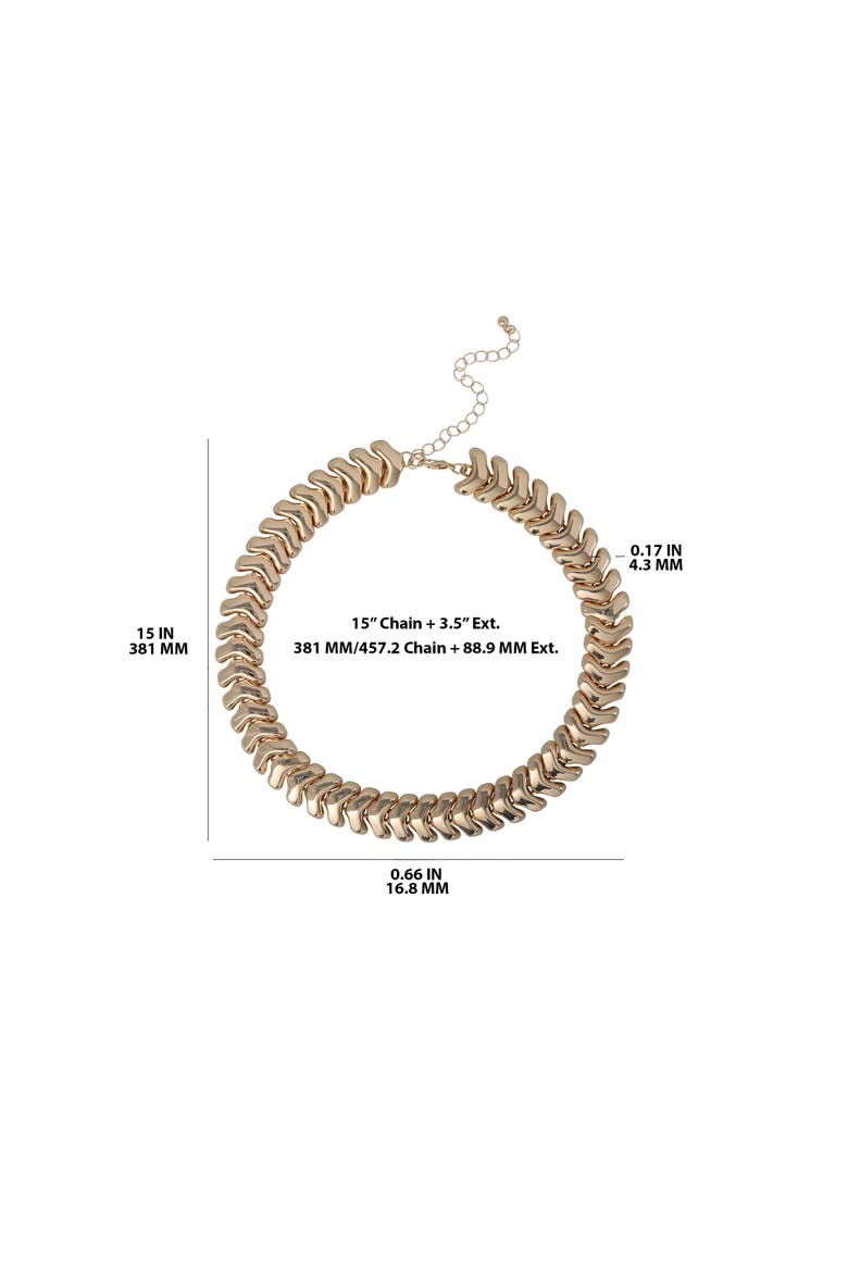 Chunky Gold-Tone Chevron Chain Necklace - 15 + 3.5'', Alternate, color, Gold Tone