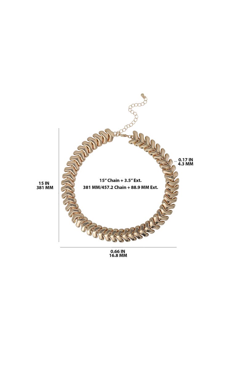 BCBG Chunky Gold-Tone Chevron Chain Necklace - 15 + 3.5'', Alternate, color, Gold Tone